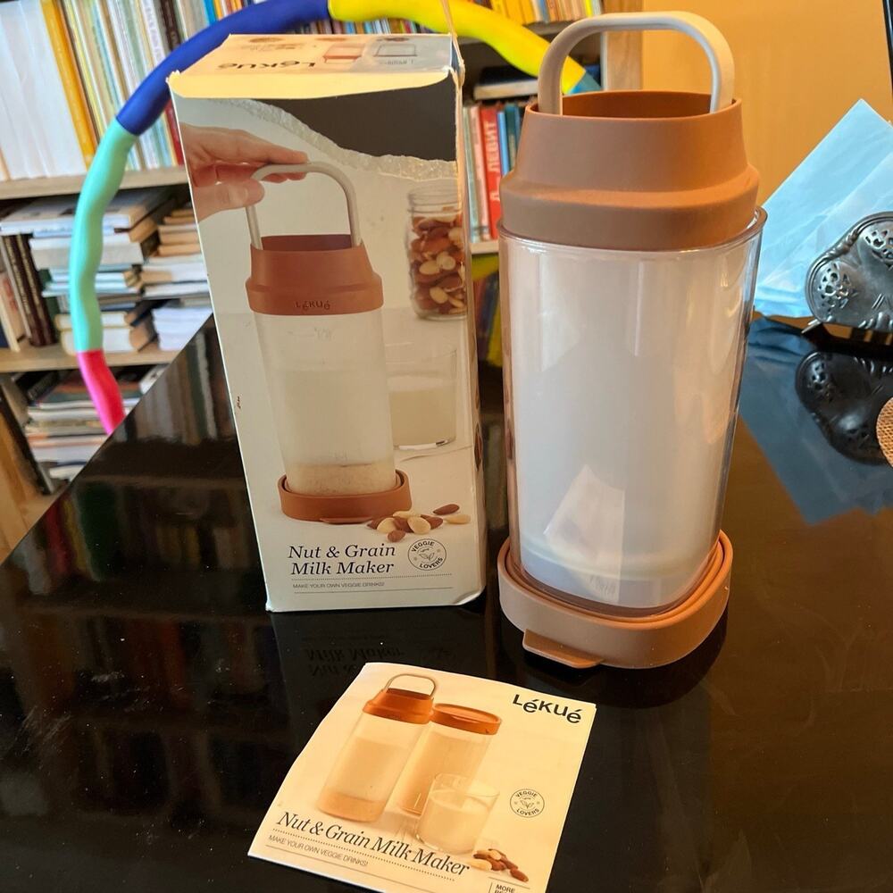 Brand new Lekue Nut, Almond Milk & Grain Milk Maker, 1 quart, Brown